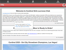 Tablet Screenshot of cardinalgirlslacrosseclub.com